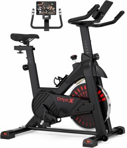 Bicicleta estática de spinning VR AJ Spinning VR con pantalla y manillares.