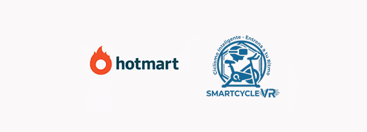 Logos de Hotmart y SmartCycle VR en fondo blanco.