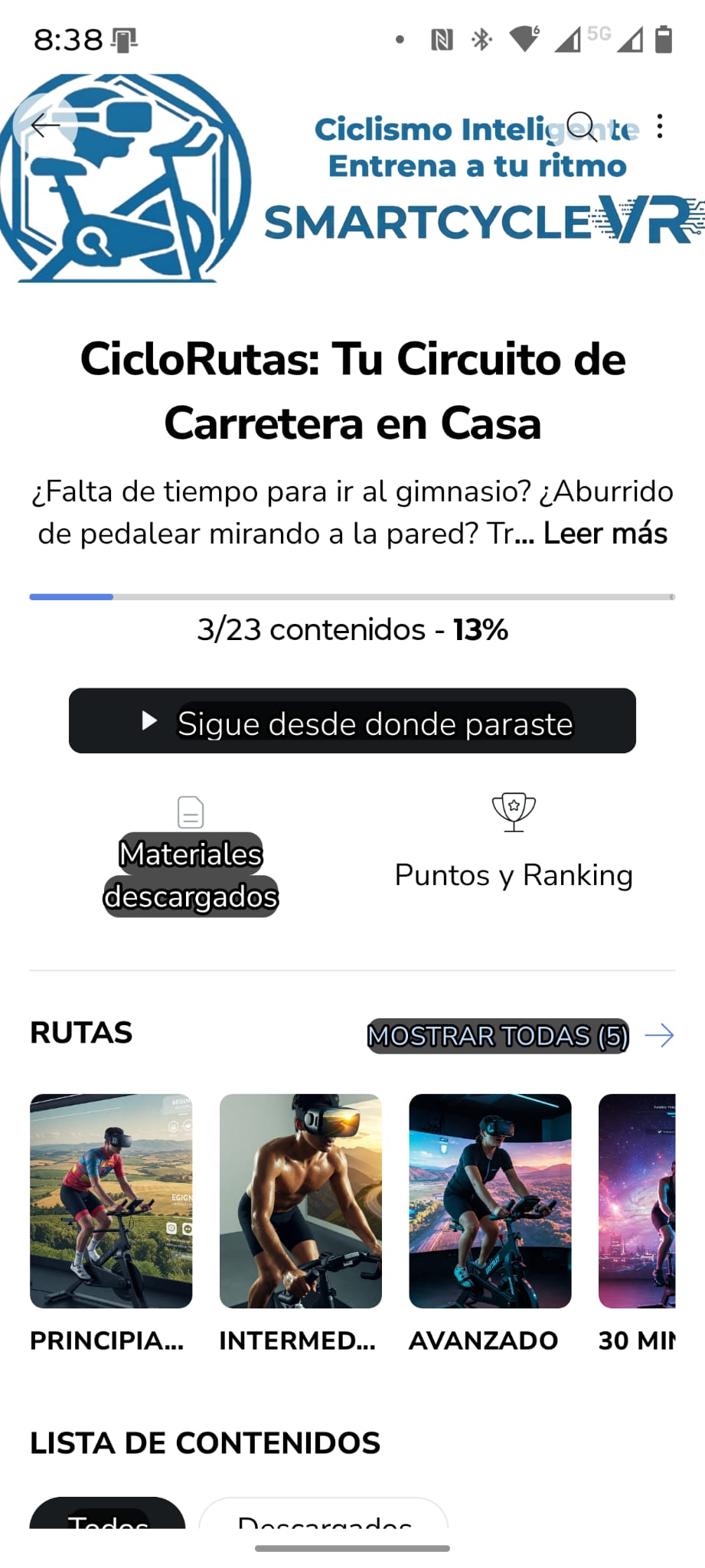 Acceso a Rutas Inmersivas de SmartCycleVR en Hotmart